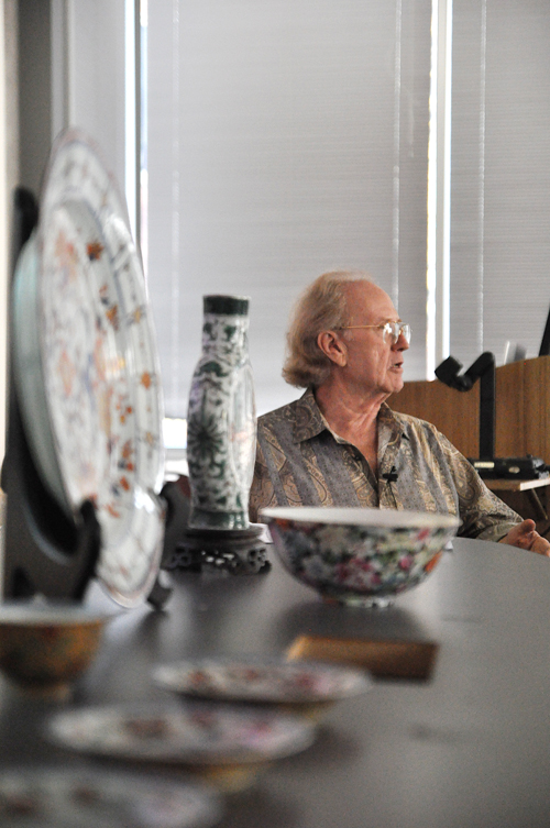 Ceramic celebration Michael Riles introduces the art of porcelain as Saturday’s guest lecturer.