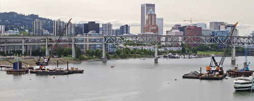 Orange Line: The Portland-Milwaukuie Light Rail bridge is currently under construction and is expected to be completed by September 2015.