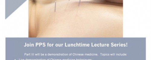 Lunchtime Lecture Series: Part III - An Acupuncture and Chinese Medicine Demonstration